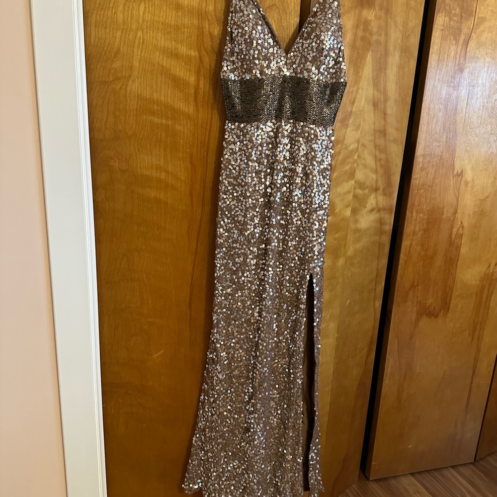 Sequin Gown with Band